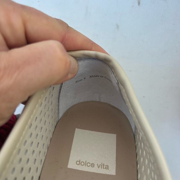 Dolce Vita Ersula Cream Perforated Chunky White Loafers 8 Preppy Shoes - Picture 7 of 8